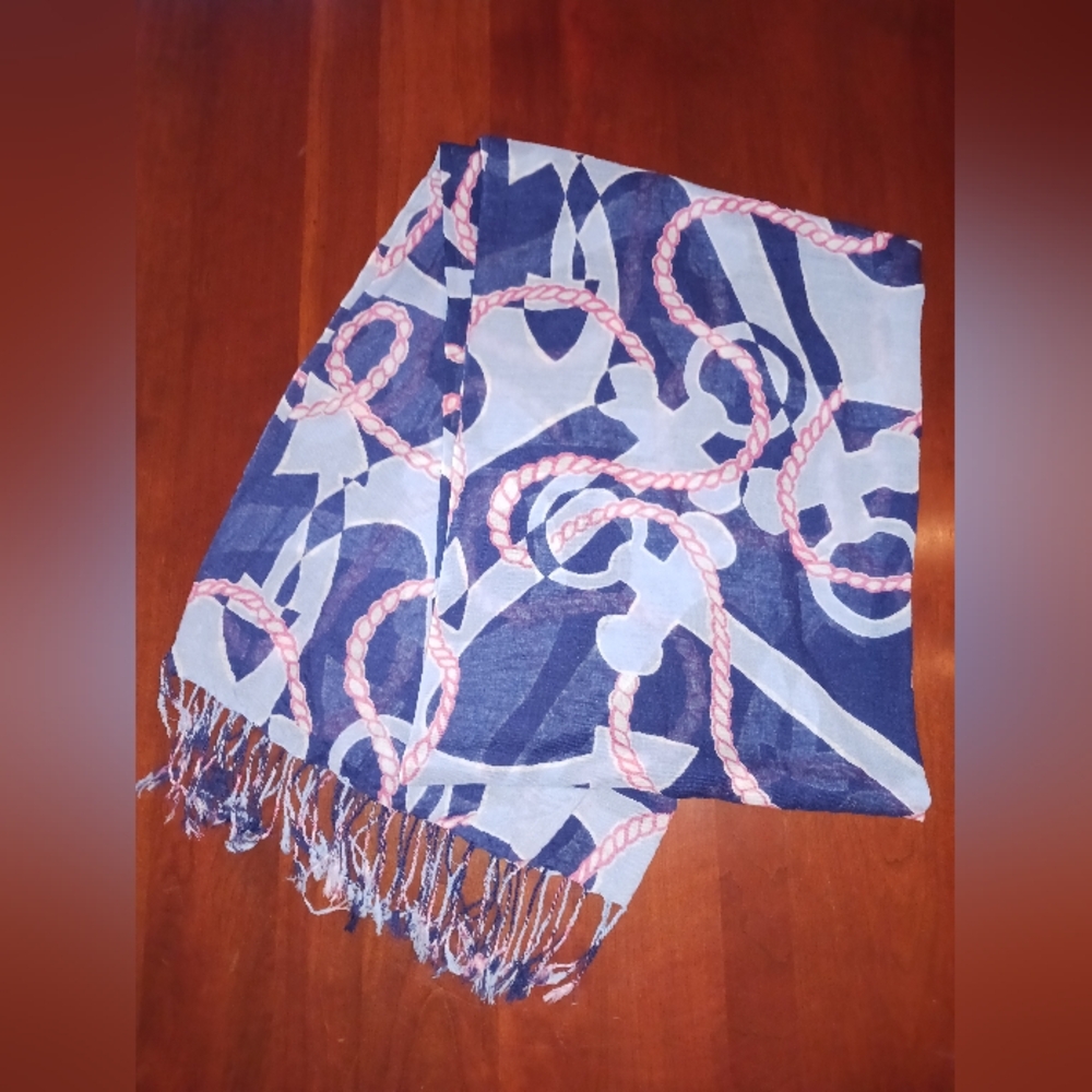 Lilly Pulitzer "Booze Cruise" Murfee Scarf silk/cashmere almost perfect!